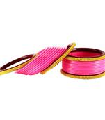 Extra Large Size Brass And Acrylic Bangle Color Pink