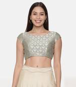 Silk Banares Aqua Blouse