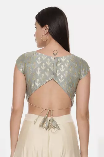 Silk Banares Aqua Blouse