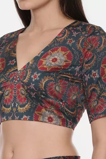 Silk Chanderi Printed Blouse