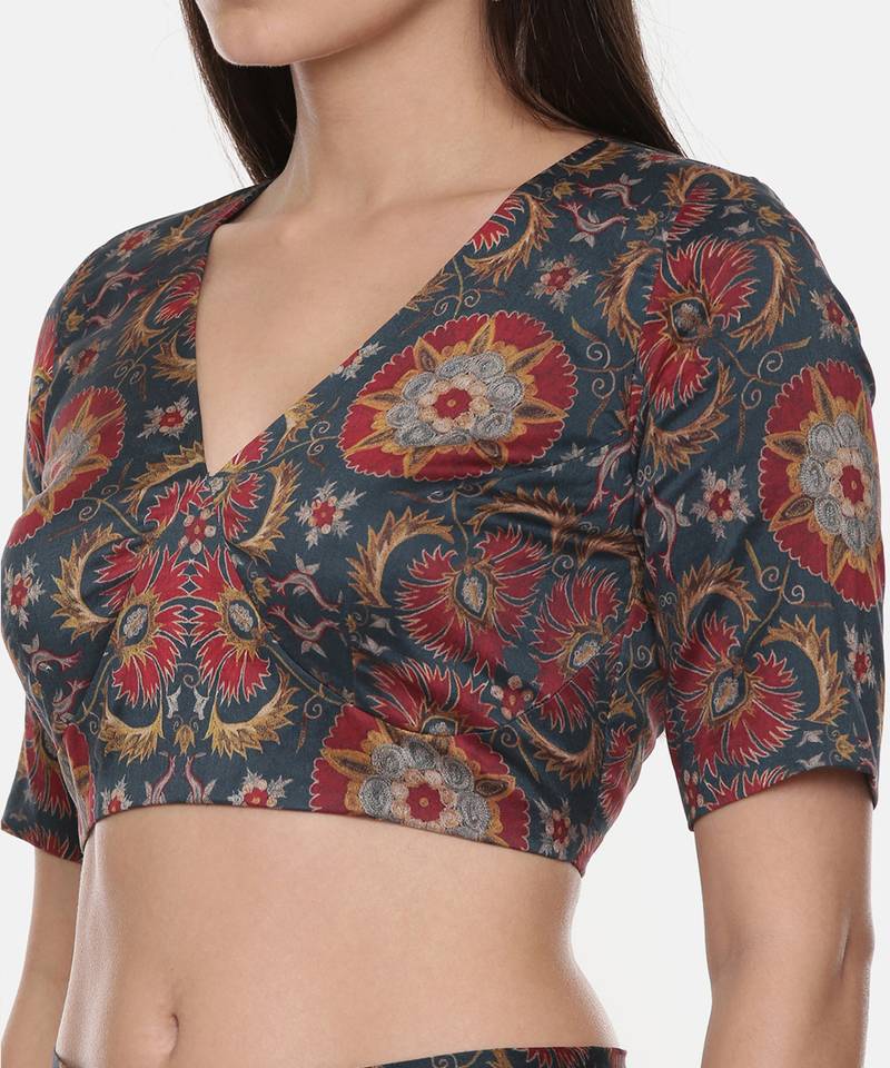 Silk Chanderi Printed Blouse