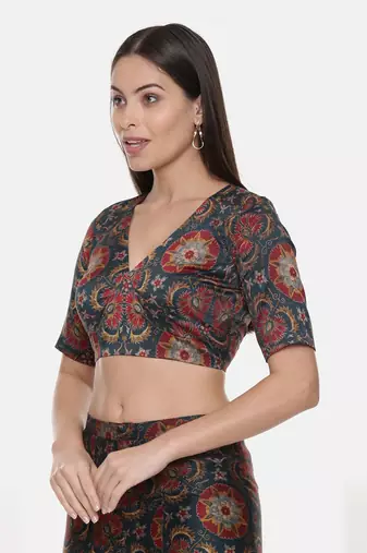 Silk Chanderi Printed Blouse
