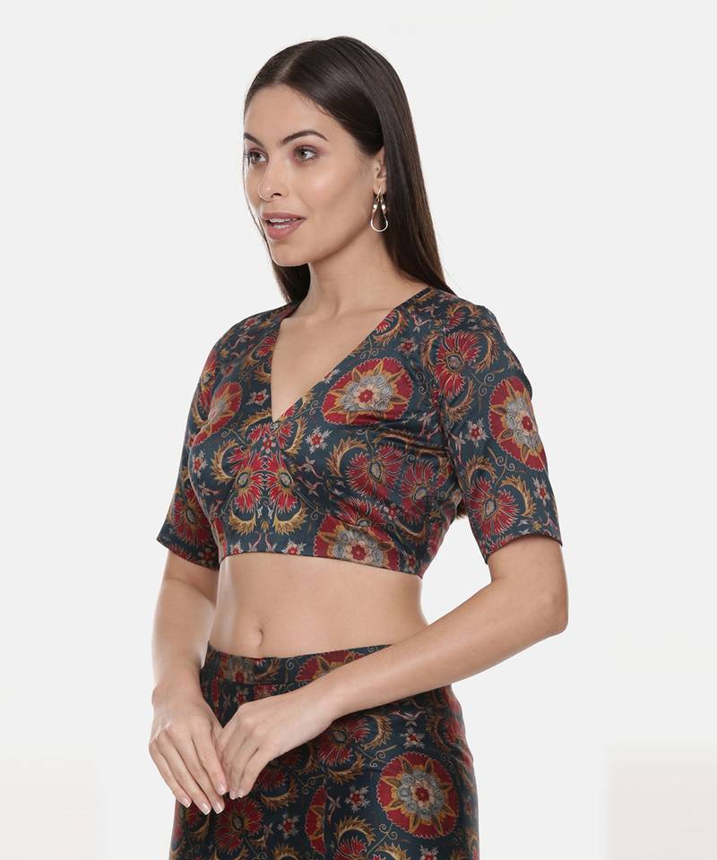 Silk Chanderi Printed Blouse