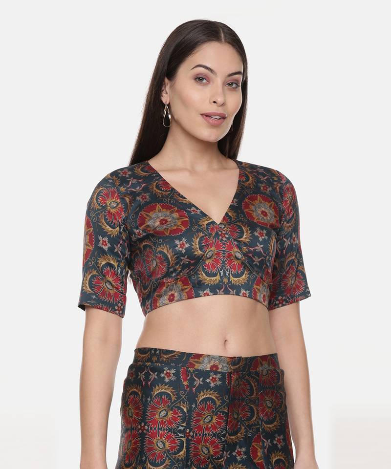 Silk Chanderi Printed Blouse