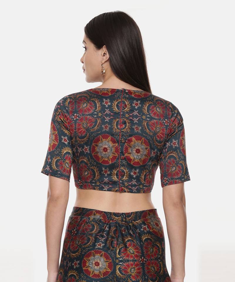Silk Chanderi Printed Blouse