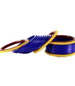 Extra Large Size Brass And Acrylic Bangle Color Blue