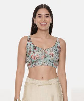 Printed Green Muslin Blouse 1