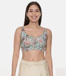 Printed Green Muslin Blouse