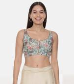 Printed Green Muslin Blouse