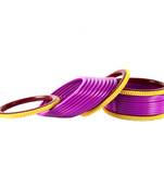 Extra Large Size Brass And Acrylic Bangle Color Purple
