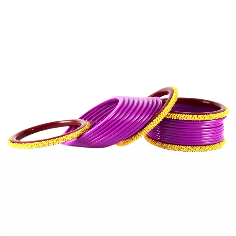 Extra Large Size Brass And Acrylic Bangle Color Purple