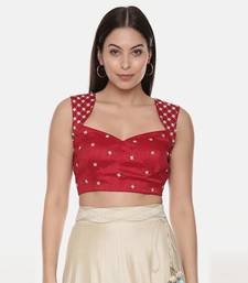Red Sequin Silk Blouse