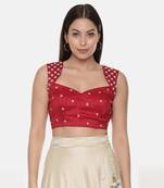 Red Sequin Silk Blouse