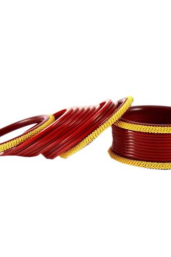 Extra Large Size Brass And Acrylic Bangle Color Maroon