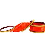 Extra Large Size Brass And Acrylic Bangle Color Orange