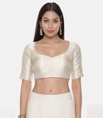 Pure Silver Gold Zari Blouse