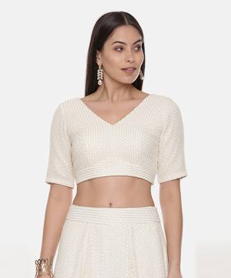Ivory Georgette Sequin Blouse 1