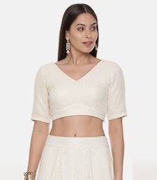 Ivory Georgette Sequin Blouse