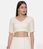 Ivory Georgette Sequin Blouse