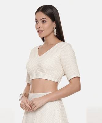 Ivory Georgette Sequin Blouse 4