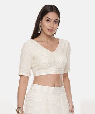 Ivory Georgette Sequin Blouse 5