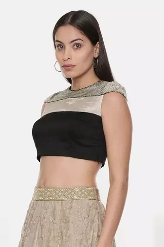 Quirky Black Silver Tissue Blouse