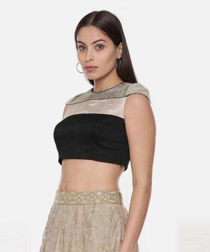 Quirky Black Silver Tissue Blouse