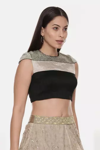 Quirky Black Silver Tissue Blouse