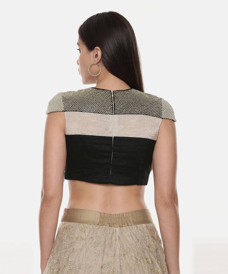 Quirky Black Silver Tissue Blouse