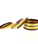 Extra Large Size Brass And Acrylic Bangle Color Yellow