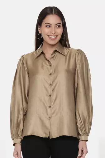 Gold Silk Slub Shirt