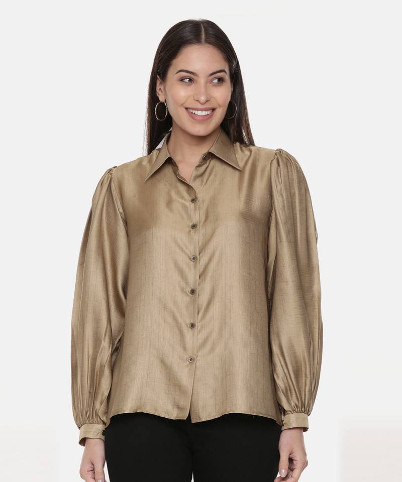 Gold Silk Slub Shirt