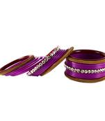 Extra Large Size Brass And Acrylic Bangle Color Purple