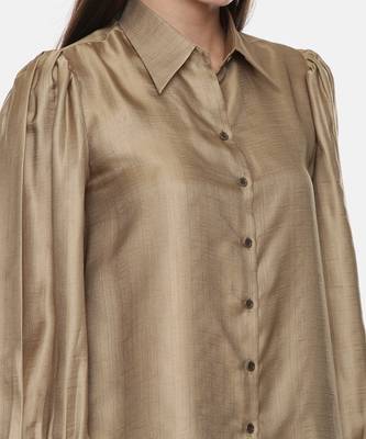 Gold Silk Slub Shirt 3