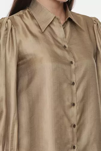 Gold Silk Slub Shirt