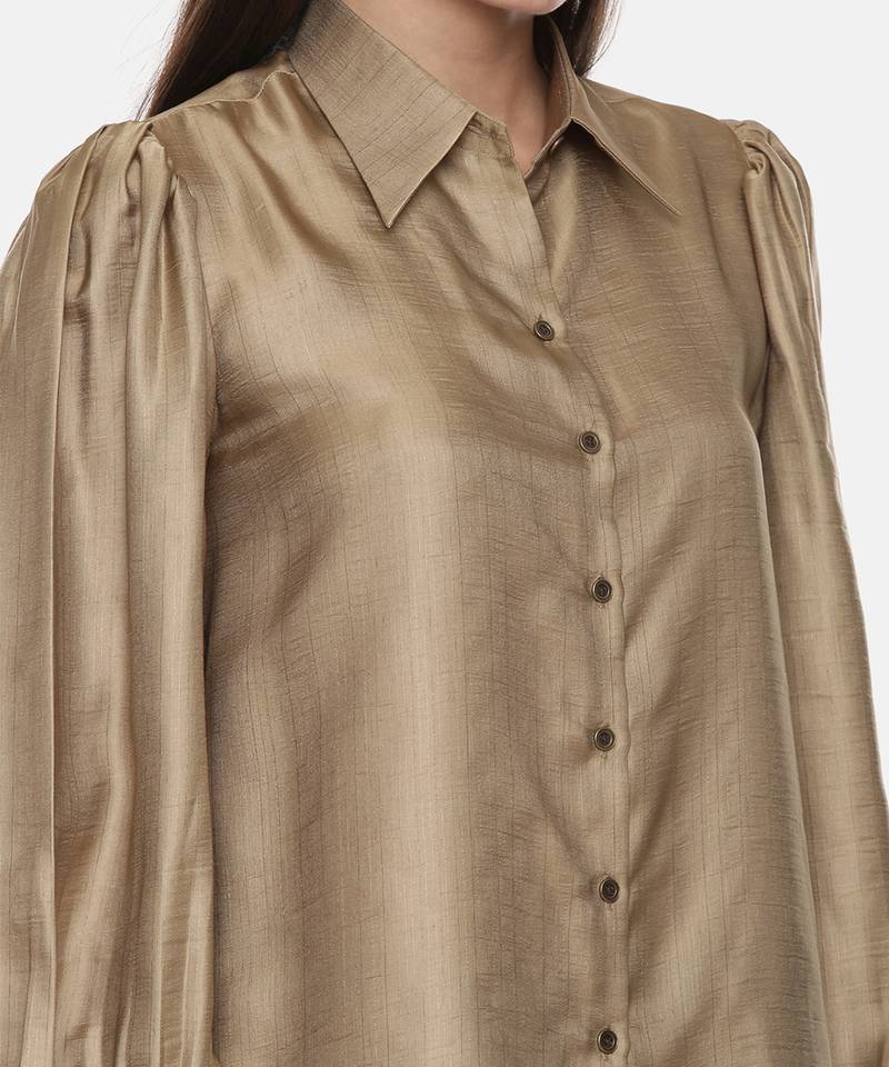 Gold Silk Slub Shirt