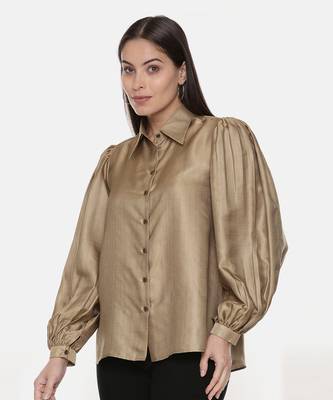 Gold Silk Slub Shirt 4