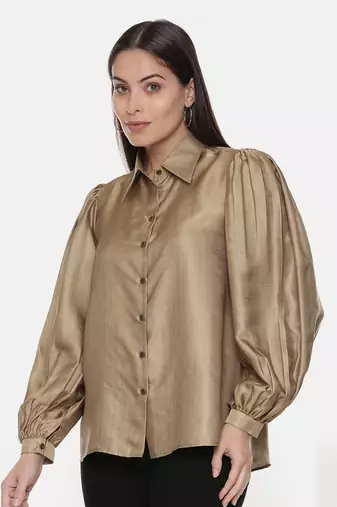 Gold Silk Slub Shirt