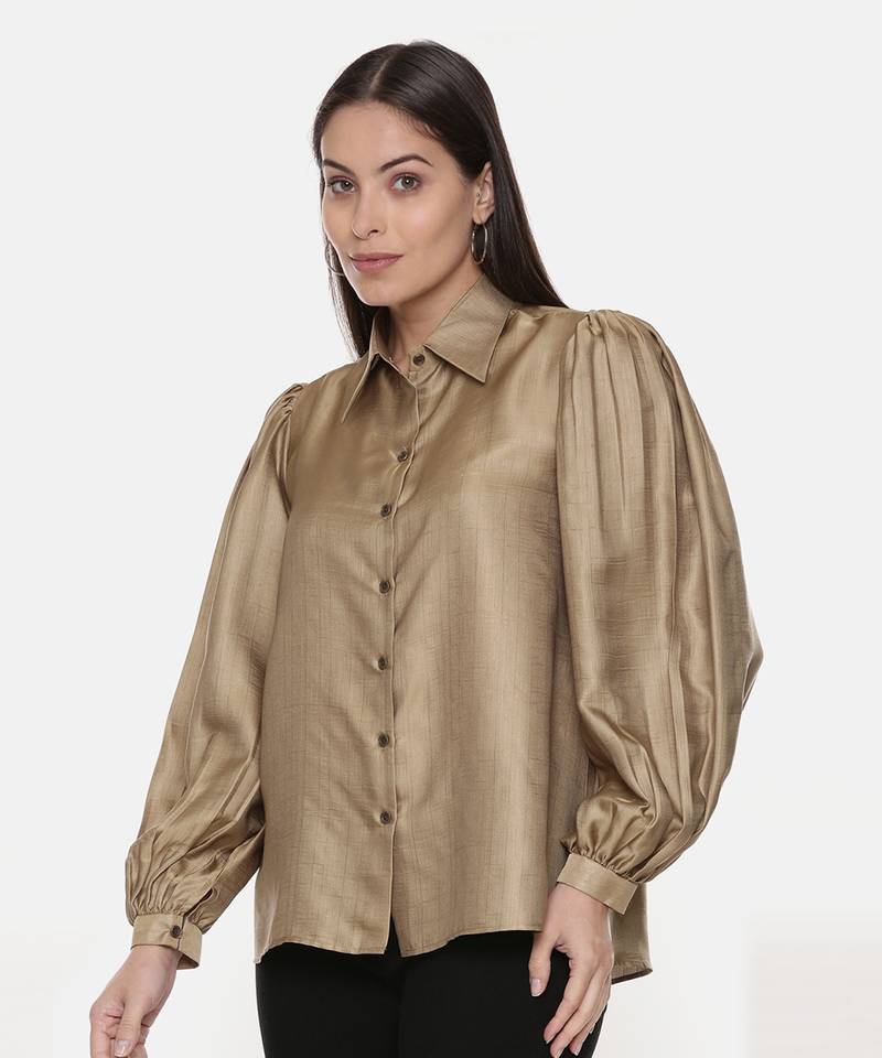 Gold Silk Slub Shirt