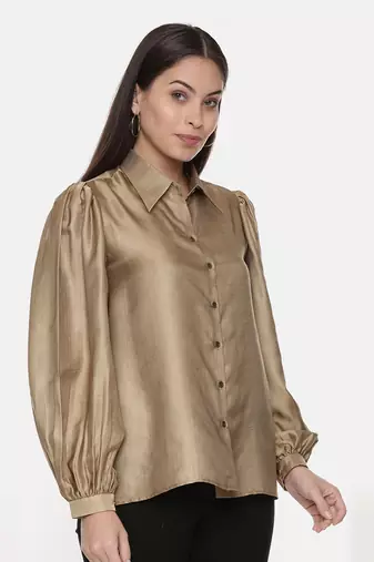 Gold Silk Slub Shirt