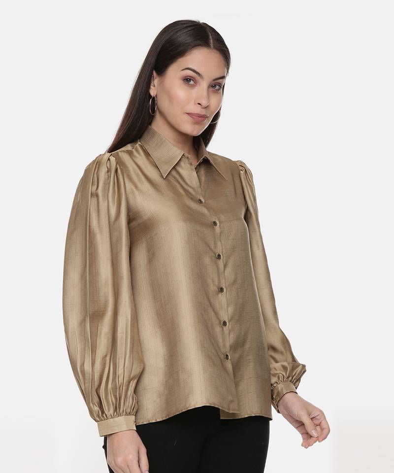 Gold Silk Slub Shirt