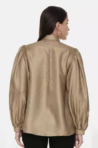 Gold Silk Slub Shirt