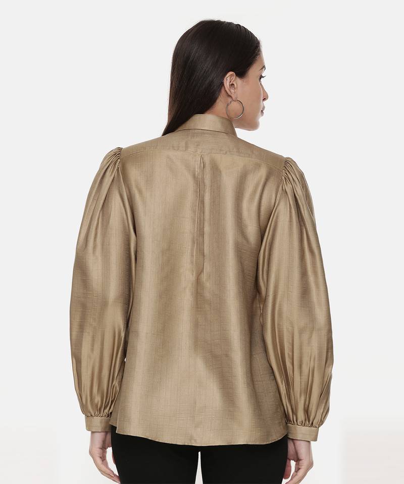 Gold Silk Slub Shirt