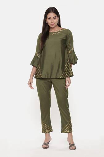 Silk Green Top