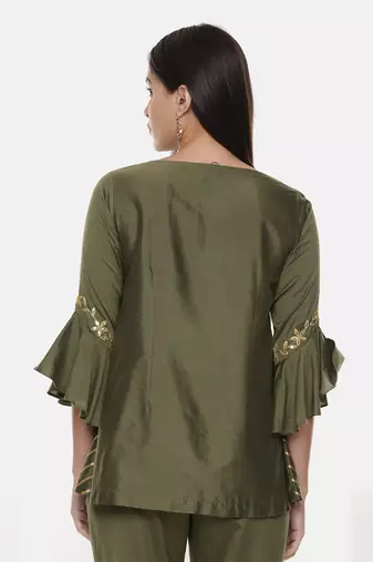 Silk Green Top