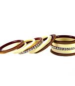Extra Large Size Brass And Acrylic Bangle Color Cream