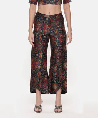 Teal Red Silk Chanderi Print Co-Ord Set 4