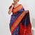 Blue Pure Silk Rajkot Patola Saree With Blouse Piece