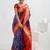 Blue Pure Silk Rajkot Patola Saree With Blouse Piece