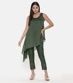 Green Chanderi Kota Co-Ord Set